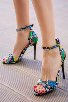 Разноцветные женские туфли на каблуке Fox Shoes, разноцветный