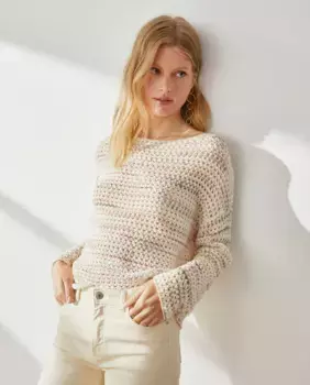 Разноцветный ажурный свитер Southern Cotton, цвет Crudo