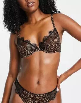 Разноцветный бюстгальтер на косточках с леопардовым принтом Topshop Riley