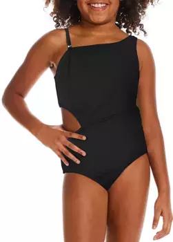 Разноцветный цельный купальник для девочек Andy & Evan, черный