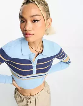 Разноцветный кардиган-поло в рубчик Cotton On Cotton:On