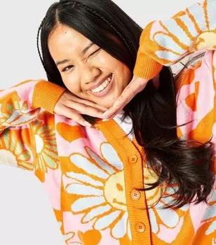 Разноцветный кардиган скиннидип с принтом Love Heart Skinnydip, мультиколор