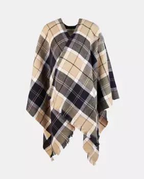 Разноцветный клетчатый шарф с бахромой Barbour, мультиколор