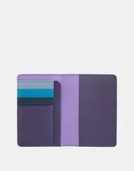 Разноцветный кожаный кошелек для паспорта Dudu, фиолетовый
