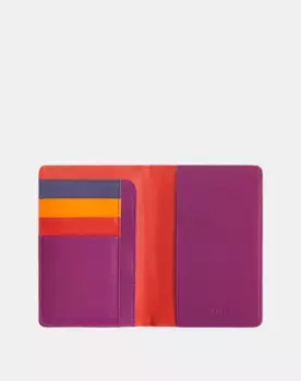 Разноцветный кожаный кошелек для паспорта Dudu, фуксия