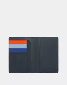 Разноцветный кожаный кошелек для паспорта Dudu, темно-синий