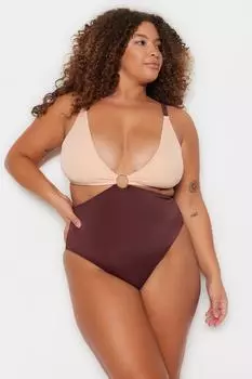 Разноцветный купальник с детальным вырезом Trendyol