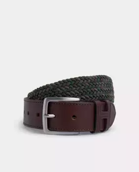 Разноцветный плетеный мужской ремень Hackett, коричневый
