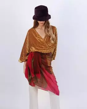 Разноцветный шарф с фантазийным принтом Gaynor Bongard, фуксия