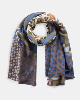 Разноцветный шарф с комбинированным принтом Codello, мультиколор