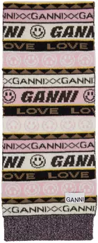 Разноцветный шарф с логотипом GANNI