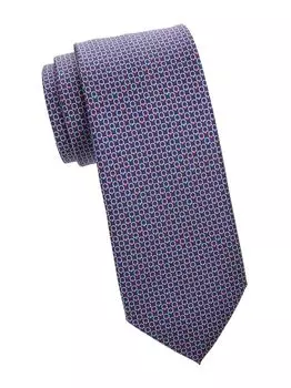 Разноцветный шелковый галстук Gancini FERRAGAMO, нави