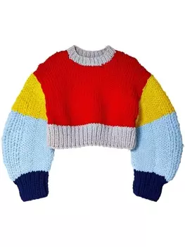 Разноцветный шерстяной джемпер LOEWE, красный