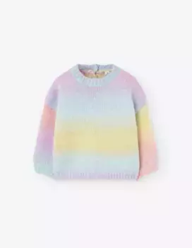 Разноцветный свитер для девочки с круглым вырезом Losan, мультиколор