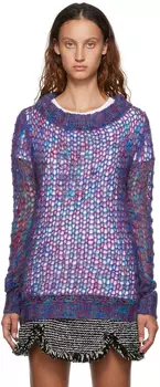 Разноцветный свитер с вырезом лодочкой Anna Sui