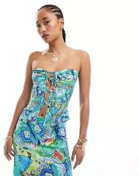 Разноцветный топ с принтом Easy Tiger