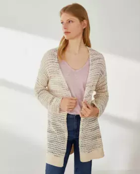 Разноцветный вязаный жакет Southern Cotton, цвет Crudo