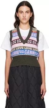 Разноцветный жилет с графическим рисунком GANNI