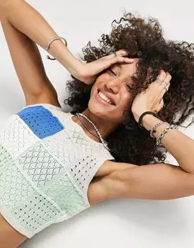 Разноцветный жилет в стиле колор-блок Topshop