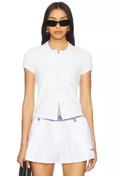 Разобранный поло-кардиган Alexander Wang, white