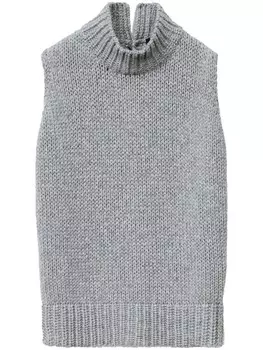 Разрез сзади трикотажный топ Fabiana Filippi, серый