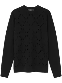 Разрезанный свитер Versace, черный