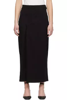 Разрезная джинсовая юбка миди Lemaire, черный