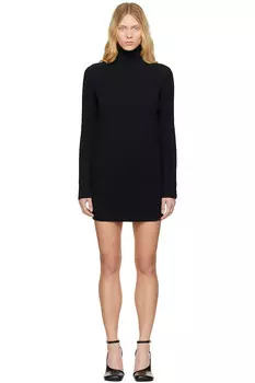 Разрезное мини-платье в стиле дальнобойщика Mm6 Maison Margiela, черный