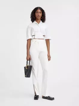 Разрезные брюки JACQUEMUS The Tibau pants, белый