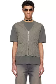 Разрушающий жилет Our Legacy, цвет ash silk steel