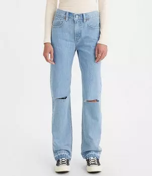 Разрушенные прямые джинсы Levi's Low Pro со средней посадкой, синий
