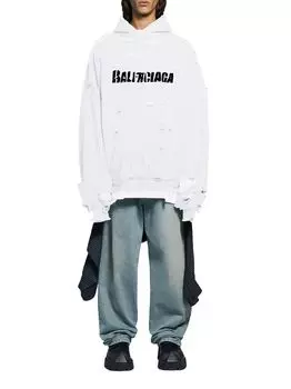 Разрушенные толстовки Balenciaga, белый