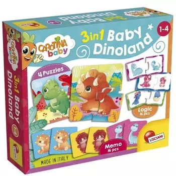 Развивающая игра Carotina baby Dinoland Lisciani 3в1, 92529