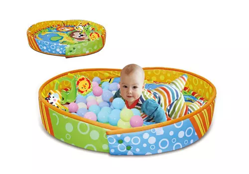 Развивающий коврик 2в1, детский манеж, бассейн +30 мячей DMR