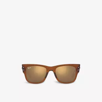 RB0840S солнцезащитные очки Mega Wayfarer в черепаховой оправе из ацетата ацетата Ray-Ban, коричневый