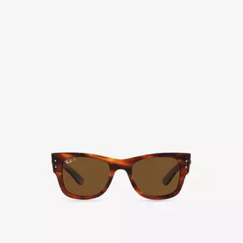 RB0840S Солнцезащитные очки Mega Wayfarer в квадратной оправе из пропионата Ray-Ban, коричневый