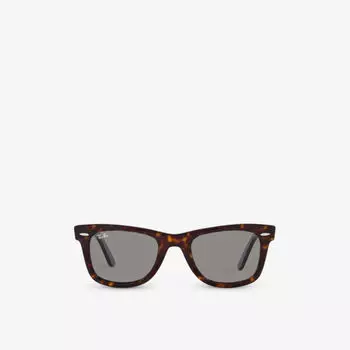 RB2140 Wayfarer солнцезащитные очки из ацетата в квадратной оправе черепахового цвета Ray-Ban, коричневый