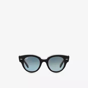 Rb2192 47 солнцезащитные очки roundabout в круглой оправе из ацетата ацетата Ray-Ban, черный