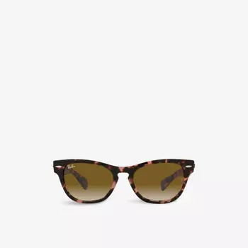 RB2201 Laramie солнцезащитные очки из ацетата черепаховой расцветки неправильной оправы Ray-Ban, розовый