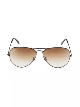 RB3025 62MM Оригинальные солнцезащитные очки-авиаторы Ray-Ban, черный