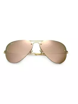 RB3449 Солнцезащитные очки-авиаторы с зеркальной полуободком 59 мм Ray-Ban, коричневый