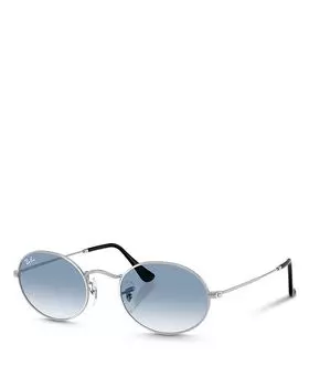 RB3547 Овальные солнцезащитные очки, 51 мм Ray-Ban, серебряный