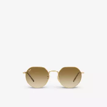 RB3565 Jack солнцезащитные очки в металлической шестиугольной оправе золотистого цвета Ray-Ban, желтый