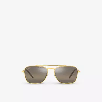 RB3636 New Caravan солнцезащитные очки-авиаторы в металлической оправе Ray-Ban, желтый