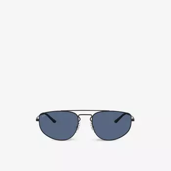 Rb3668 55 солнцезащитные очки-авиаторы в металлическом корпусе Ray-Ban, черный
