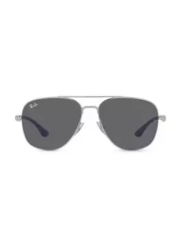 RB3683 Металлические квадратные солнцезащитные очки Ray-Ban, серебряный