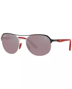 RB3685M Поляризованные солнцезащитные очки унисекс Scuderia Ferrari Collection 58 Ray-Ban, черный