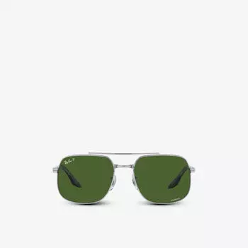 RB3699 поляризационные солнцезащитные очки из полированного металла Ray-Ban, серебряный