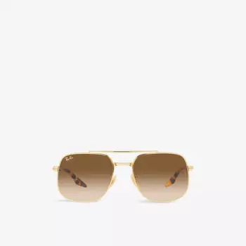 Поляризационные солнцезащитные очки из полированного металла Ray-Ban RB3699, желтый