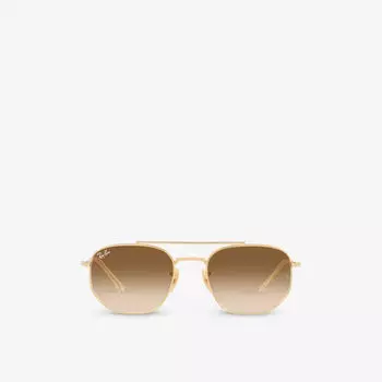 RB3707 солнцезащитные очки граненой формы в металлическом корпусе Ray-Ban, желтый